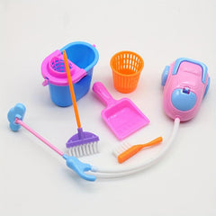 Mini Doll House Cleaning Set - Educational Puzzle for Kids