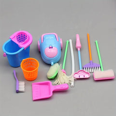 Mini Doll House Cleaning Set - Educational Puzzle for Kids