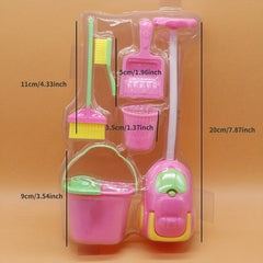 Mini Doll House Cleaning Set - Educational Puzzle for Kids