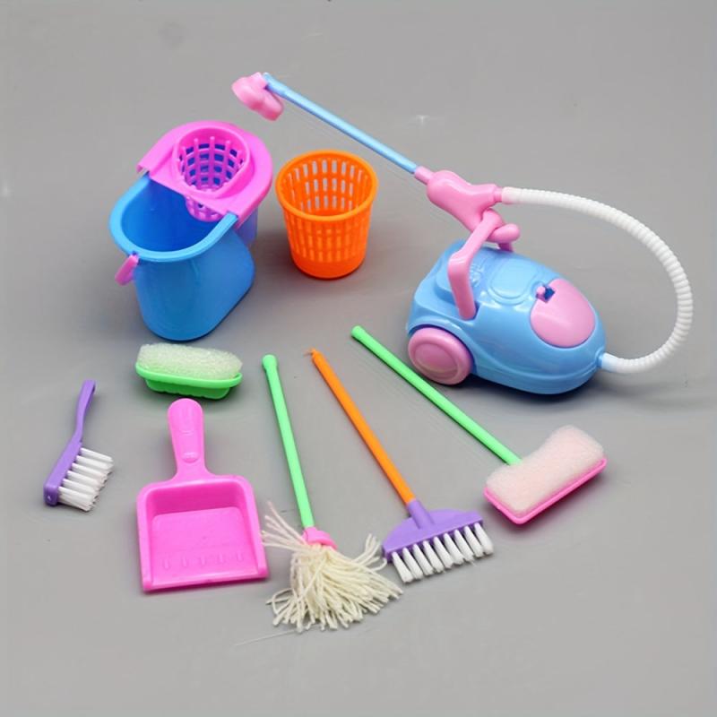 Mini Doll House Cleaning Set - Educational Puzzle for Kids