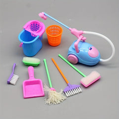 Mini Doll House Cleaning Set - Educational Puzzle for Kids