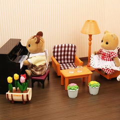 1:12 Mini Forest House Furniture - Brown Bear & Squirrel Doll Simulation Set