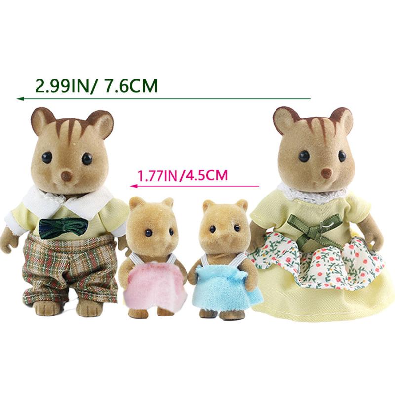 1:12 Mini Forest House Furniture - Brown Bear & Squirrel Doll Simulation Set