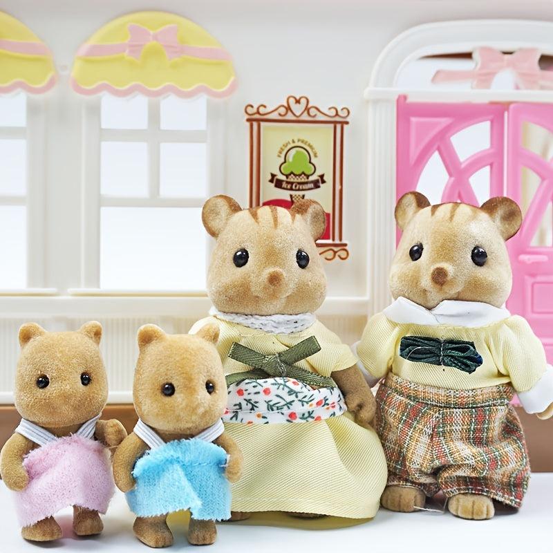 1:12 Mini Forest House Furniture - Brown Bear & Squirrel Doll Simulation Set