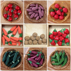 10Pcs Clay Vegetables & Fruits for 1:12 Dollhouse Scenes DIY