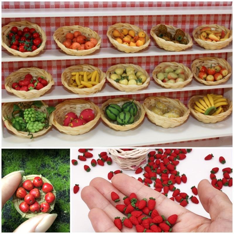 10Pcs Clay Vegetables & Fruits for 1:12 Dollhouse Scenes DIY