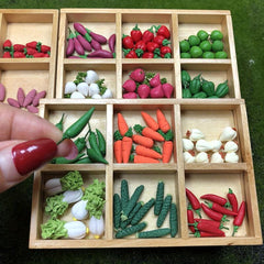 10Pcs Clay Vegetables & Fruits for 1:12 Dollhouse Scenes DIY