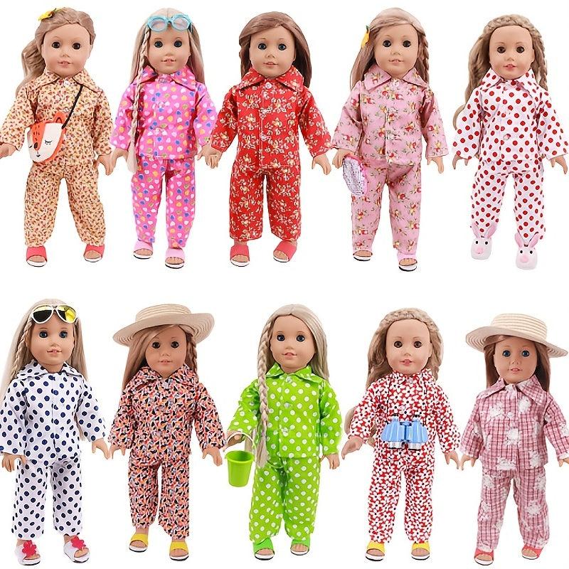 Long Sleeve Shirt And Pants Set For 18in Girl Dolls