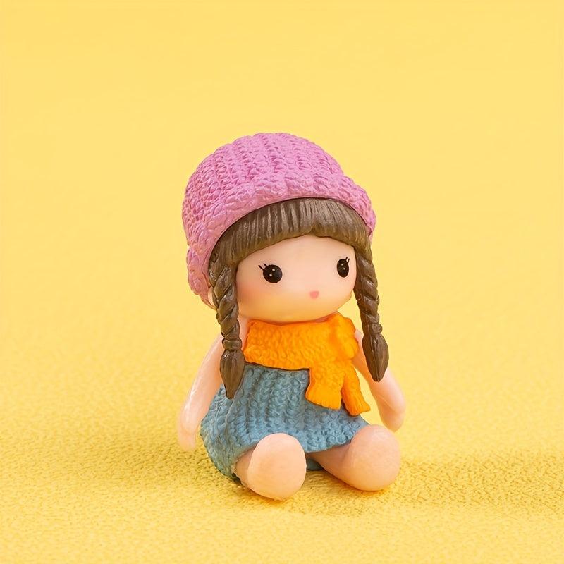 4pcs Mini Cartoon Girl Doll Figures Micro Landscape Decoration