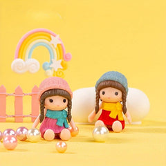 4pcs Mini Cartoon Girl Doll Figures Micro Landscape Decoration
