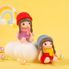 4pcs Mini Cartoon Girl Doll Figures Micro Landscape Decoration