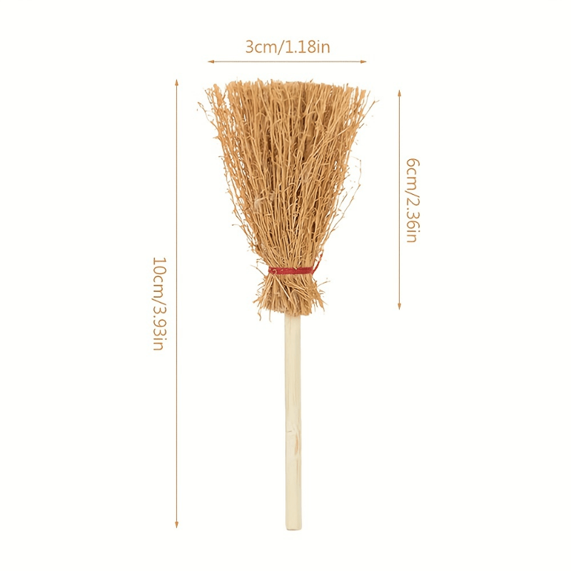 10pcs Mini Broom Witch Straw Broom Halloween Party Decorations