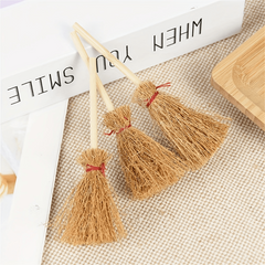 10pcs Mini Broom Witch Straw Broom Halloween Party Decorations