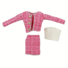 11 Inch Pink Doll Clothes Long Sweater Autumn Winter Style