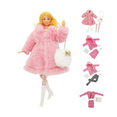 11 Inch Pink Doll Clothes Long Sweater Autumn Winter Style