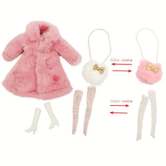 11 Inch Pink Doll Clothes Long Sweater Autumn Winter Style