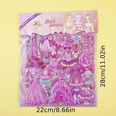Dress Up Sticker Books Set 3D Stickers Puffy Stickers for Kids Random Pattern