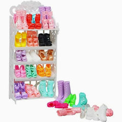 Doll Shoe Racks and 20 Pairs Shoes Set for 11.5 Inch Girl Doll