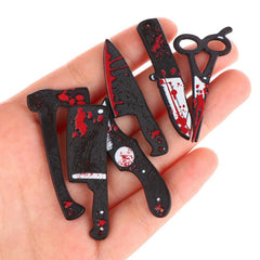 1/12 Dollhouse Horror Scissors Ax Halloween Decor Spoof Props Ornament Model