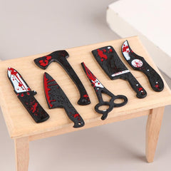 1/12 Dollhouse Horror Scissors Ax Halloween Decor Spoof Props Ornament Model