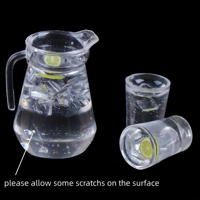 Dollhouse Lemon Juice Jug Cup Set Dollhouse Furniture