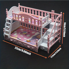 Doll Toy Accessories Double Princess Bed