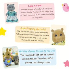 Kids Animal Family Dollhouse Furniture Set