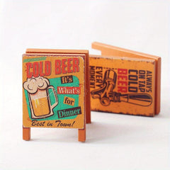Mini Retro Cafe Signboard Wooden Chalkboard 1:12 Dollhouse Halloween Decor