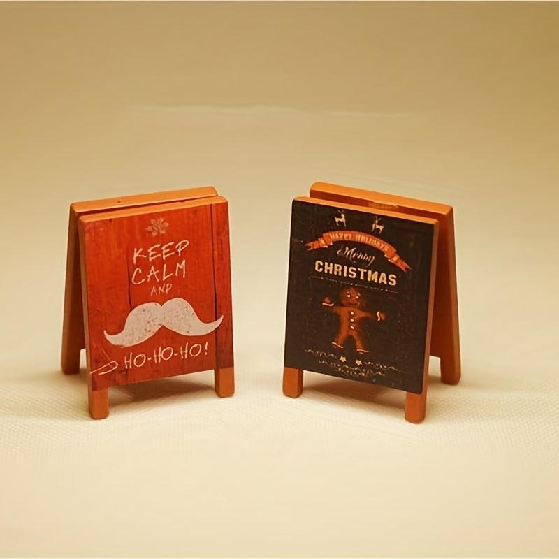 Mini Retro Cafe Signboard Wooden Chalkboard 1:12 Dollhouse Halloween Decor
