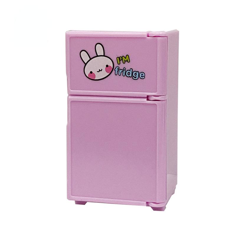 Doll House Mini Furniture Kitchen Play House Toys Pink Refrigerator