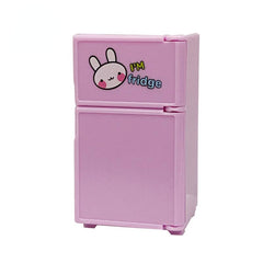 Doll House Mini Furniture Kitchen Play House Toys Pink Refrigerator