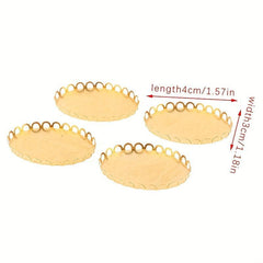 Dollhouse Mini Metal Small Tray Micro Food Play 1 12 Scene Toy Model
