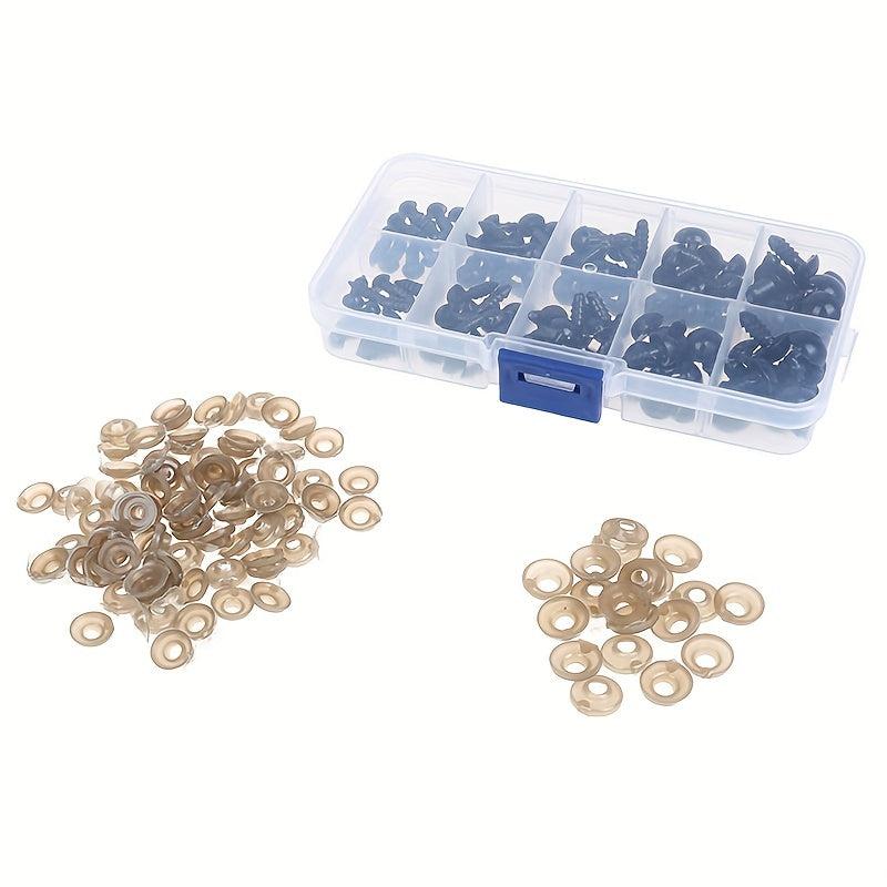 200pcs 6-12mm Plastic Safety Eyes for Dolls Toy Crafts Plush DIY