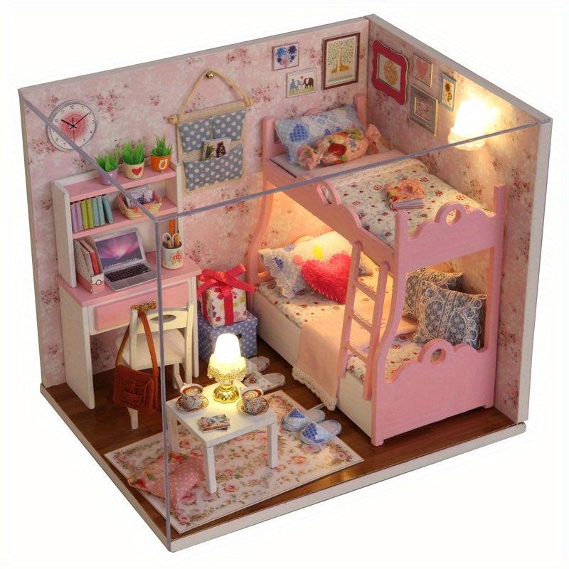 Girl Room Bedroom 3D Puzzle Doll House Kit Children Girls Toys DIY House