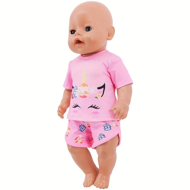18'' Girl Doll Summer Short Sleeve Pajamas & Shorts Set