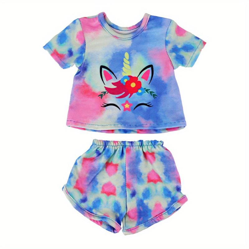 18'' Girl Doll Summer Short Sleeve Pajamas & Shorts Set