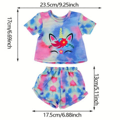 18'' Girl Doll Summer Short Sleeve Pajamas & Shorts Set