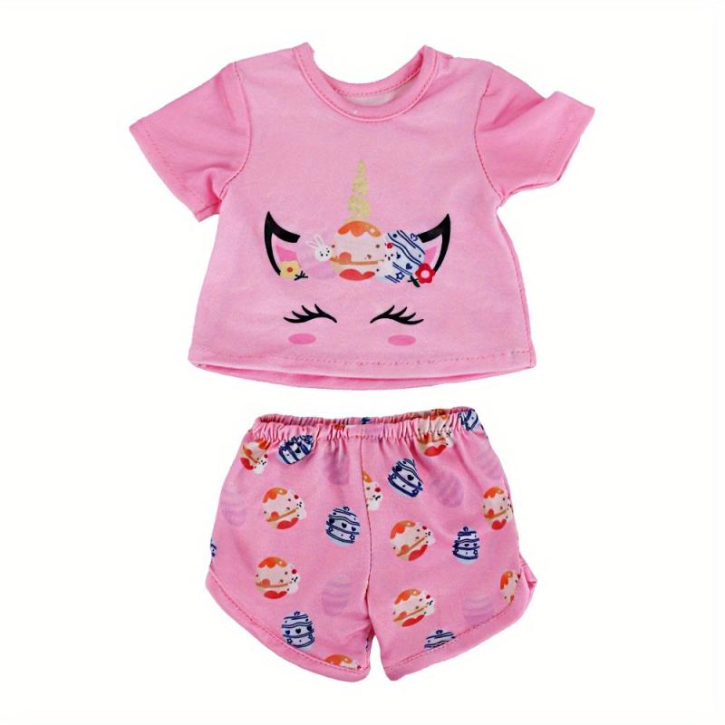 18'' Girl Doll Summer Short Sleeve Pajamas & Shorts Set