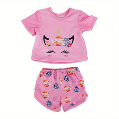 18'' Girl Doll Summer Short Sleeve Pajamas & Shorts Set