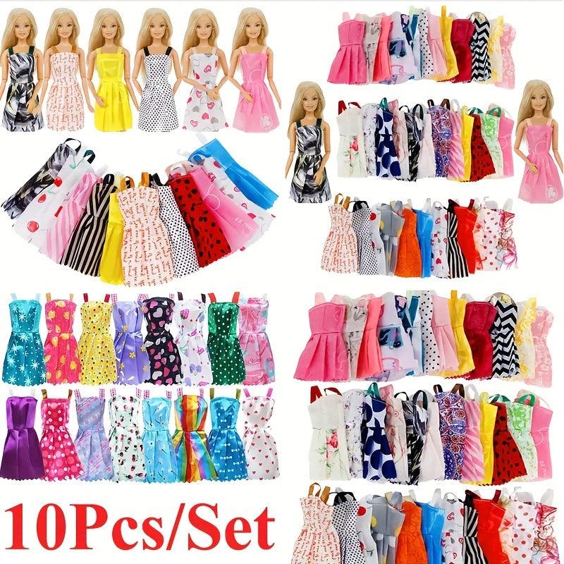 10-Piece Stylish Dress & Accessories Set - Ideal Gift for Girls