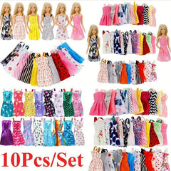 10-Piece Stylish Dress & Accessories Set - Ideal Gift for Girls