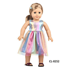 18 Inch Doll Colored Gauze Dress - Doll Not Included