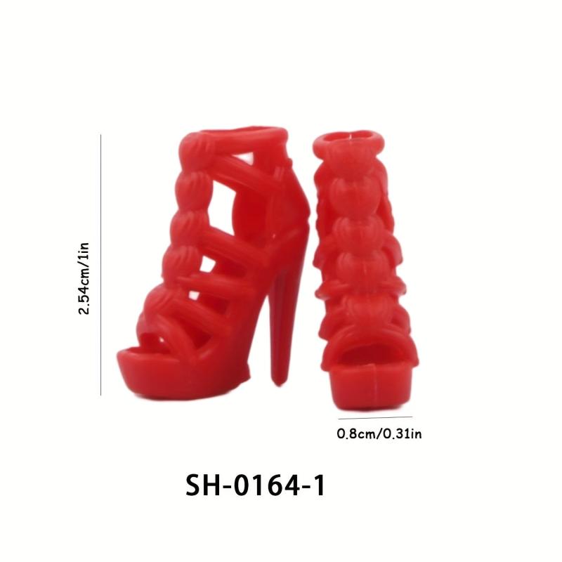 20 Pairs Random Style Doll Shoes Sandals High Heels 11 81inch Dress Up Shoes