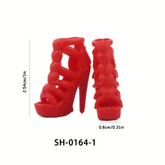20 Pairs Random Style Doll Shoes Sandals High Heels 11 81inch Dress Up Shoes