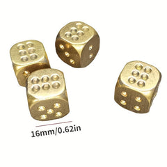 Solid Brass Bar Games Dice Manual Polishing Six Sided