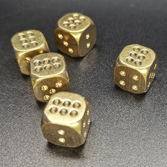 Solid Brass Bar Games Dice Manual Polishing Six Sided