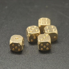 Solid Brass Bar Games Dice Manual Polishing Six Sided