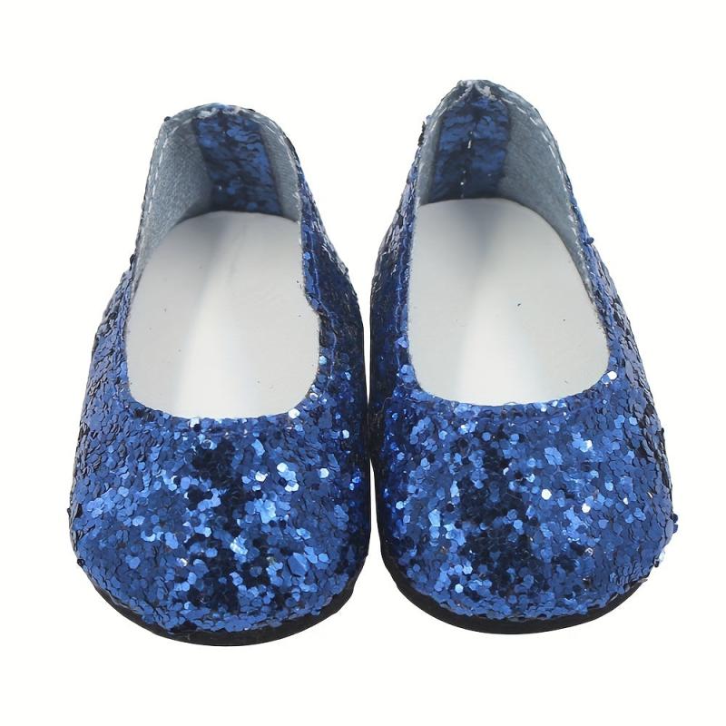 45 72 cm Doll Glitter Shoes Set for Dress Up, Bling Shoes for Girls