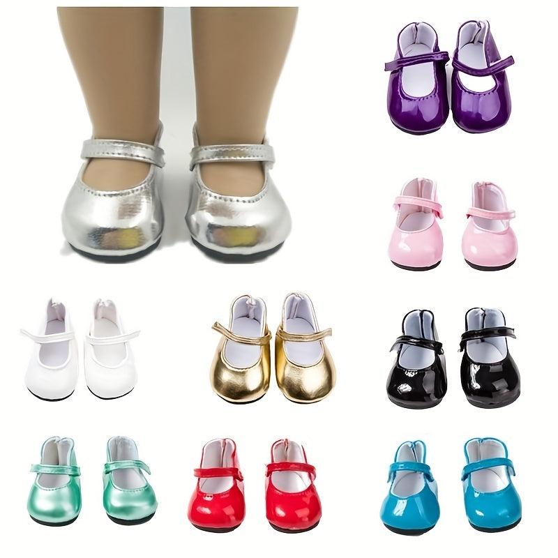 Leather Shoes for 45-72 cm American Doll, Set of 9 Colors
