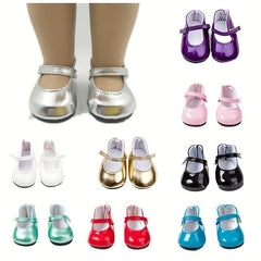 Leather Shoes for 45-72 cm American Doll, Set of 9 Colors